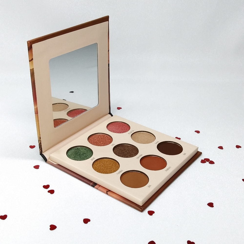 9 color eyeshadow palette cosmetics desert rose